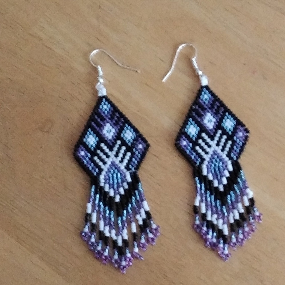 COPY - Beaded fringe earrings